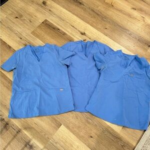 3 Ceil blue figs scrub tops